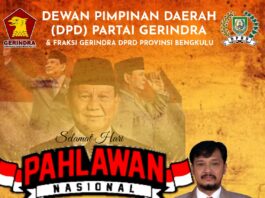 Dari Bengkulu, Gerindra Kobarkan “Spirit of Heroes”: Saatnya Anak Muda Jadi Pahlawan Zaman Now