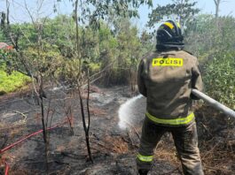 Respons Cepat Personel Dit Samapta Polda Bengkulu, Kebakaran Lahan Langsung Ditangani