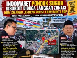 INDOMARET PONDOK SUGUH DISOROT, KABRI MINTA RDP—KRM SIAPKAN LAPORAN POLISI