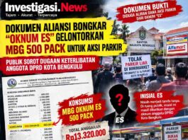 DOKUMEN ALIANSI BONGKAR “OKNUM ES” GELONTORKAN MBG 500 PACK UNTUK AKSI PARKIR. PUBLIK SOROT DUGAAN KETERLIBATAN ANGGOTA DPRD KOTA BENGKULU